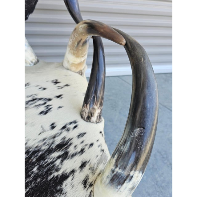 1970s Vintage Boho Sculptural Horn Chair & Ottoman